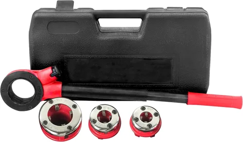 Vista 4 de (R) Herramienta de roscado de tuberías con mango de trinquete 3 muere 1/2 ", 3/4", 1" (NPT) fontanería
