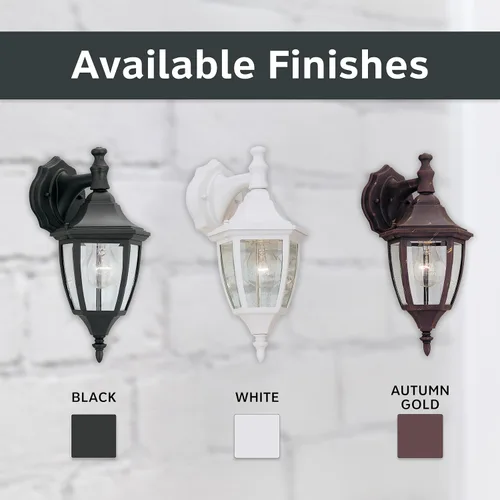 Vista 6 de Designers Fountain Waterbury Luminaria Exterior, Farol de Pared Exterior de 14.25 Pulgadas con Aplique para Puerta Principal, Patio y Porche, Negro