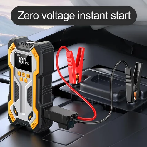 Vista 3 de Arrancador de batería de automóvil con compresor de aire 10000 mAh 150 PSI cargador, caja de salto de arranque