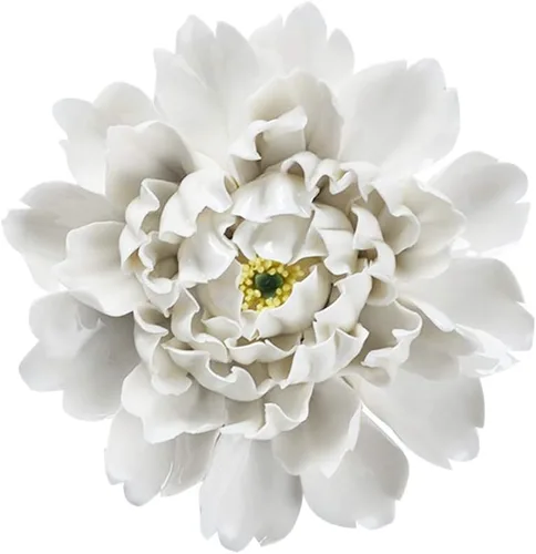 Vista 8 de Insiswiner Flores de cerámica hechas a mano 3D decoración colgante de pared rosa 7