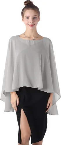 Vista 3 de Baoqiya Capas de gasa Capelets transparentes Poncho de capa larga para mujeres más