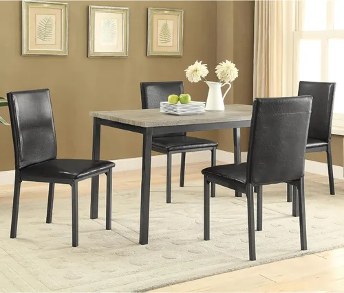 Vista 4 de Nexus Mesa de comedor rectangular gris y negro