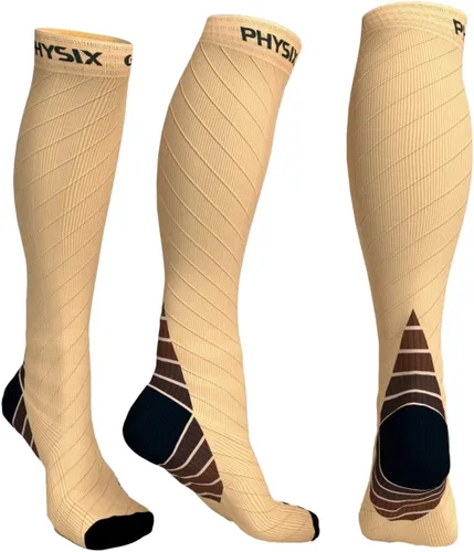 Vista 13 de Physix Gear - Calcetines de compresión 20-30 mmHg, para hombres y mujeres, para correr, enfermeras, espinillas, vuelo, viajes Negro