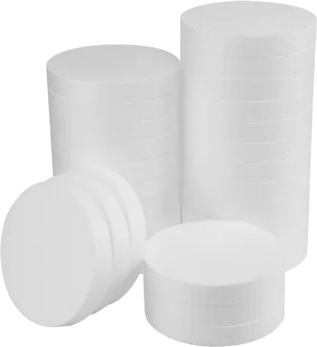 Vista 7 de FFchuanhe Paquete de 6 círculos de espuma para manualidades, discos de espuma de poliestireno (6 x 6 x 1 pulgadas) para proyectos de bricolaje
