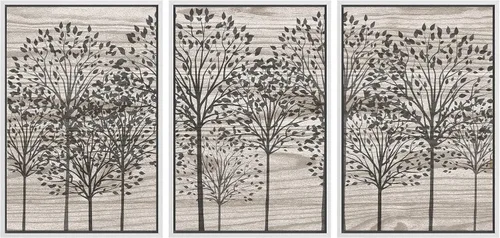 Vista 65 de SIGNWIN Lienzo enmarcado para pared, juego de arte de collage de hojas transparentes en blanco y negro, ilustraciones de naturaleza silvestre, arte