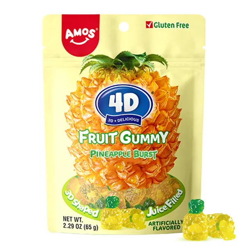 Vista 15 de Dulces de gomita 4D de sirena Amos, sabor a frambuesa azul, paquete de Navidad de 9 onzas envueltos individualmente para compartir, mini paquetes