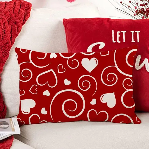 Vista 2 de Fundas de almohada para el día de San Valentín de 12 x 20 pulgadas, regalos de cumpleaños, diseño de amor, decoración de casa de campo al aire libre