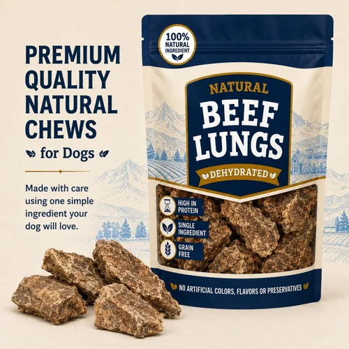 Vista 7 de hotspot pets Golosinas de carne de pulmón para perros, bolsa grande de 1 libra, tostado lento, totalmente naturales, deshidratadas, golosinas