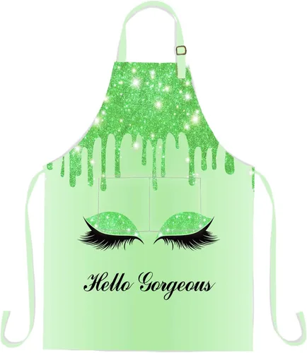 Vista 10 de Hello Gorgeous - Delantal de pestañas de unicornio, delantal ajustable para hombres y mujeres, cocina, hornear, jardinería