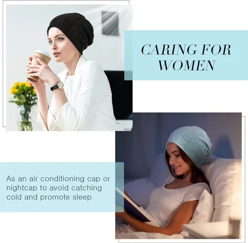 Vista 5 de Gorro holgado para mujer, 5 piezas, turbante, elástico, para el cáncer, gorros, bufanda para dormir