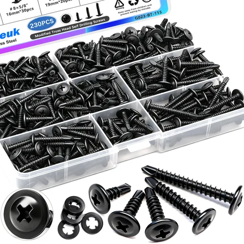 Vista 8 de mxuteuk - 1600 tornillos autorroscantes #8#10 para metal, acero inoxidable