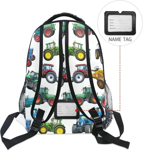 Vista 5 de XDMXY Reciclaje de basura para camiones de basura mochila de tractor para niños y niñas, mochilas escolares para niños, bolsa de viaje, 23041209