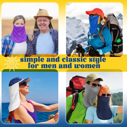 Vista 2 de 50 piezas de protección solar UV cuello drapeado, protector de cuello protector de cuello protector facial para mujeres y hombres