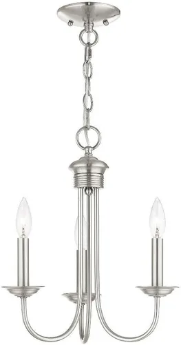Vista 14 de Livex Lighting 42683-04 - Lámpara de araña de acero con 3 luces para decoración del hogar, 1 lámpara de techo negra, perfecta para decoración