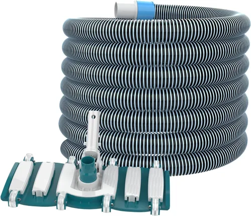 Vista 7 de POOLWHALE Mangueras profesionales de vacío de piscina de 1-1/2 pulgadas x 24 pies con puño giratorio y cabezal de vacío flexible
