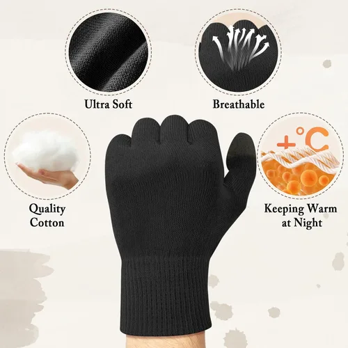 Vista 5 de MIG4U Guantes de belleza hidratantes para pantalla táctil, guantes de dormir grandes para hombres, spa, manos secas, loción nocturna, protección UV