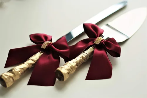 Vista 8 de Juego de servir pastel, juego de servidor de pastel de boda, cuchillo de boda y juego de servidor