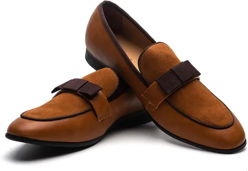 Vista 10 de JITAI Zapatos Penny de cuero con puntera de mocasín para hombre Negro/01
