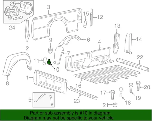 Vista 2 de Ford OEM estupendo del gancho del lazo del cromo de la caja de recogida de la cama del camión del guardabosques de F250 F35