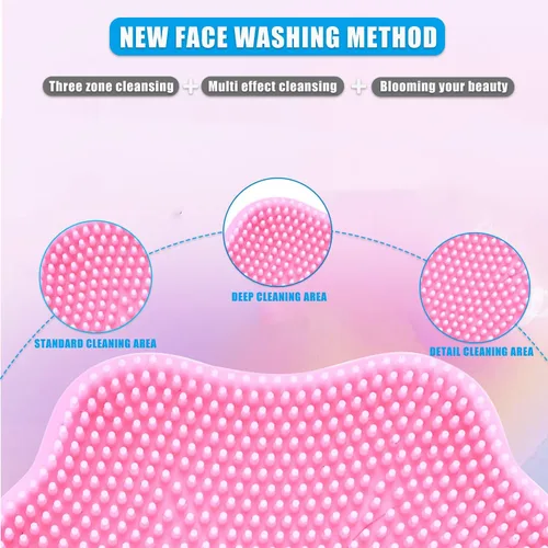 Vista 3 de Mini cepillo de limpieza facial de silicona, exfoliante facial manual, almohadilla de cepillo de limpieza, limpiador facial suave para exfoliar