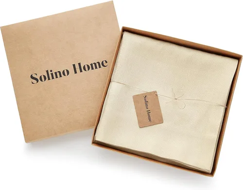 Vista 5 de Solino Home Cortina de lino europeo color beige, 52 x 96 pulgadas, filtro de luz, con bolsillo para barra, 96 pulgadas, 100% lino puro, tratamiento