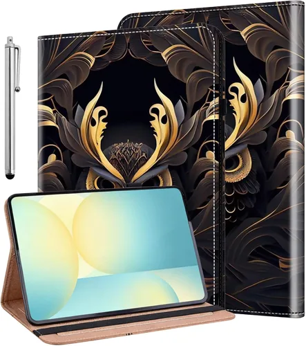 Vista 17 de ALILANG Funda para Samsung Galaxy Tab S5e de 10,5 pulgadas con lápiz capacitivo, a prueba de golpes plegable, negro (black horse)