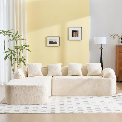 Vista 4 de Sofá Sillones para sala de tela de felpilla de 101 pulgadas, sofá para sala con esponja de alta elasticidad, sofás para sala con diseño