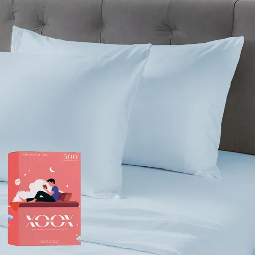 Vista 7 de XOOX Linen Juego de Sábanas de Algodón 100% Twin - Sábanas de Algodón de 500 Thread Count Tamaño Twin, Extra Suaves, Tejido Satén, Sábanas