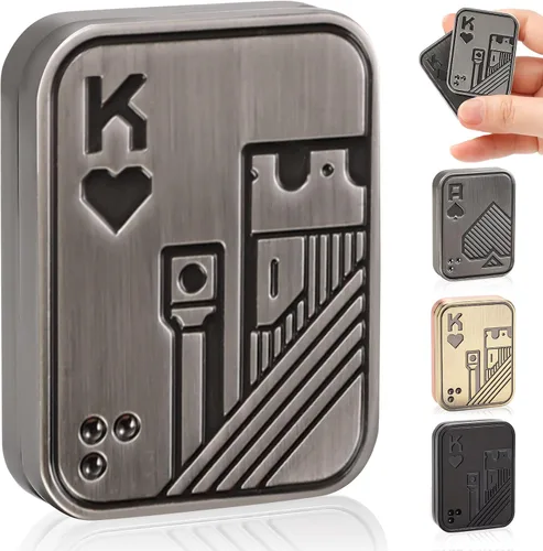 Vista 15 de Deslizador de Dedos, Tarjeta de Poker Metálica de 3 Capas, Clicker de Dedos, Juguetes para Dedos para Adultos, Alivian el Estrés, la Ansiedad