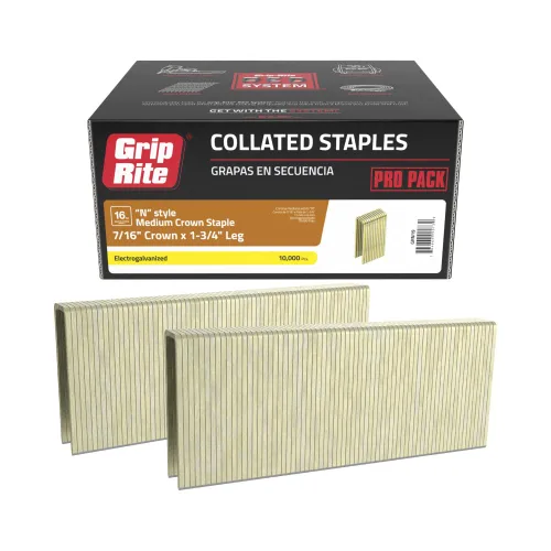 Vista 2 de Grip Rite Prime Guard GRLMIX - Mezcla de grapas de corona estrecha electrogalvanizada calibre 18, 1/2"/3/4"/1