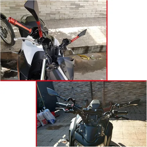 Vista 5 de Accesorios para Yamaha FZ25 FZ-25 Accesorios universales de motocicleta CNC Aluminio Vista trasera 0.315 in 0.394 in Espejo retrovisor lateral