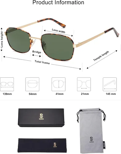 Vista 13 de SOJOS Retro Polarized Oval Sunglasses for Women Men Trendy Classic Shades UV400 Protection SJ1177