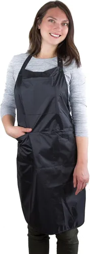 Vista 7 de Hair Cutting Cape with Armholes – Professional Black Nylon Hairdressing Gown for Salon or Home – Adult Haircut Cape