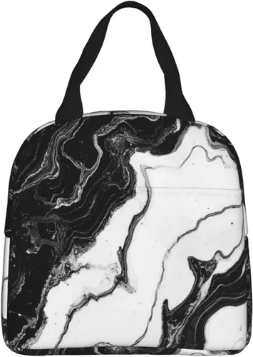 Vista 16 de Lonchera con diseño a cuadros azules aislada, bolsa térmica para almuerzo para adultos, niños, niñas, mujeres, oficina, trabajo, escuela, picnic