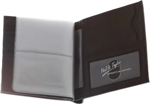 Vista 4 de Paul & Taylor Cartera plegable de cuero para hombre, con solapa central, varios