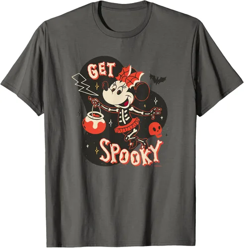 Vista 83 de Disney Disfraz de esqueleto de Minnie Mouse para Halloween, camiseta espeluznante Negro