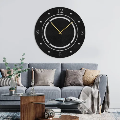 Vista 27 de Reloj de pared de metal, arte de pared silencioso, funciona con pilas, números grandes, escultura de pared, colgantes, decoración del hogar