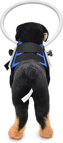 Vista 3 de GabeFish Arnés de anillo para perro ciego, anillo ciego ligero para mascotas, protector de golpes para perros ciegos, azul, pequeño