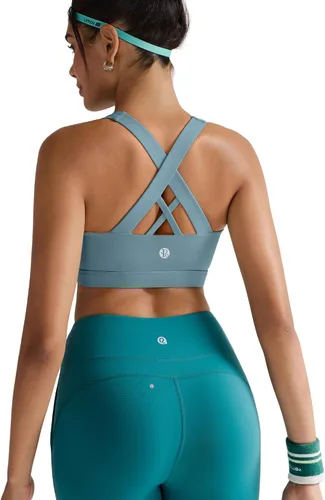 Vista 7 de RUNNING GIRL - Sujetadores deportivos para mujer, sujetadores deportivos con tiras acolchadas y espalda cruzada de apoyo medio con copas extraíbles
