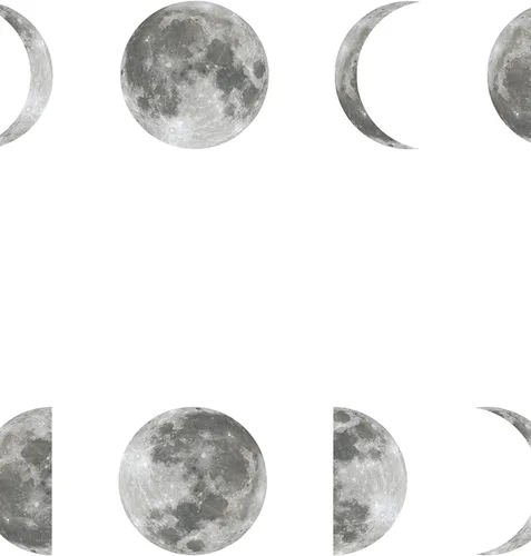 Vista 4 de Simple Shapes Phases of The Moon - Papel tapiz autoadhesivo (paquete de 6 hojas, 2 x 9 pies)