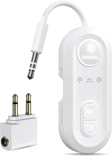 Vista 8 de Receptor transmisor Bluetooth 5.4 actualizado 2026, adaptador Bluetooth de avión, transmisor inalámbrico compatible con 2 AirPods/auriculares