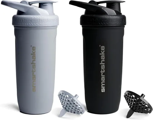 Vista 10 de Smartshake Reforce - Botella mezcladora de proteínas de acero inoxidable, sin aislamiento, unisex, para gimnasio, botellas agitadoras de metal, 30.4