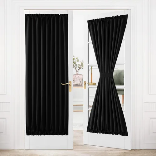 Vista 191 de DWCN Cortinas para Puertas Francesas – Cortinas opacas térmicas con bolsillo para barra para puertas con ventana de cristal, puertas de cocina