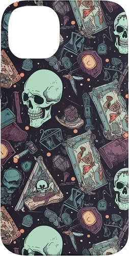 Vista 15 de Eerie Tarot Cards and Crystals Pattern Scary Cute Halloween Case for iPhone 17