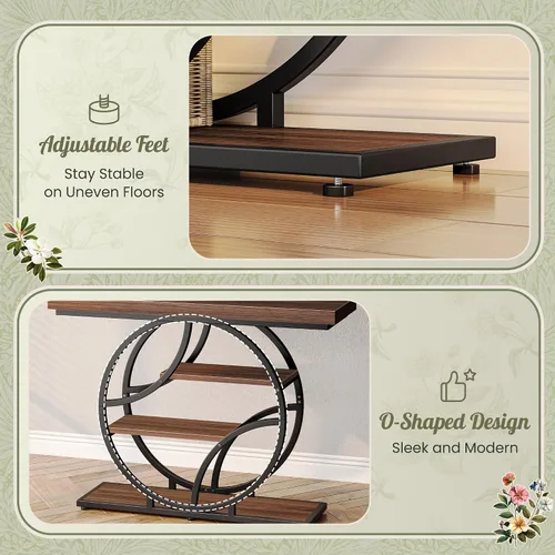 Vista 7 de Huuger 41.3 Inch Entryway Table, Modern Console Sofa Table, Accent Table with Shelves, for Entry, Hallway, Entrance, Foyer, O-Shaped Metal Frame