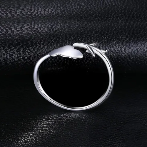 Vista 3 de JewelryPalace Anillo de avión de recuerdo de viaje mundial para mujer, chapado en oro de 14 quilates, plata de ley 925, anillos ajustables abiertos