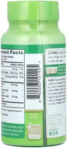 Vista 3 de Nature's Truth Suplemento dietético de aceite de hígado de bacalao noruego - 100 cápsulas blandas