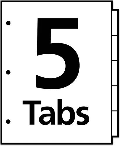 Vista 2 de Separadores de escritura con pestañas laminadas borrables (5/juego) [Juego de 5]
