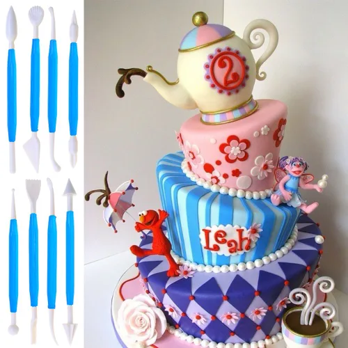 Vista 5 de DaKuan Fabulous - Kit de raspador de pasteles más suave y fondant, 6 piezas de raspadores decorativos y 16 herramientas de modelado y escultura
