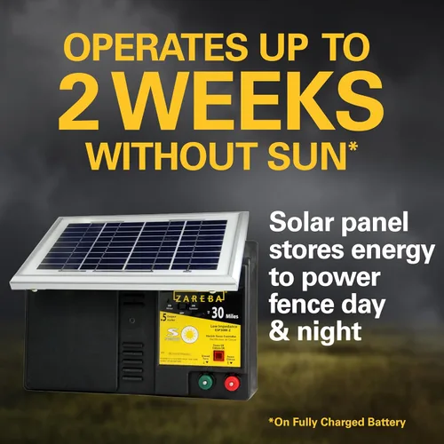 Vista 6 de Zareba ESP30M-Z Cargador eléctrico de baja impedancia solar de 30 millas